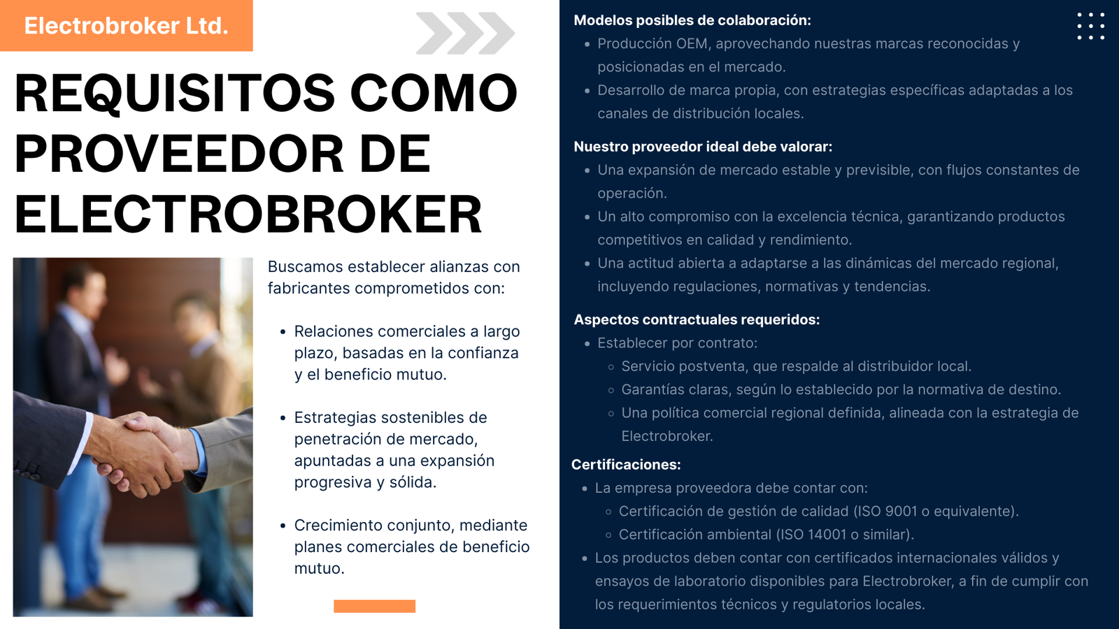 Requisitos para Proveedores